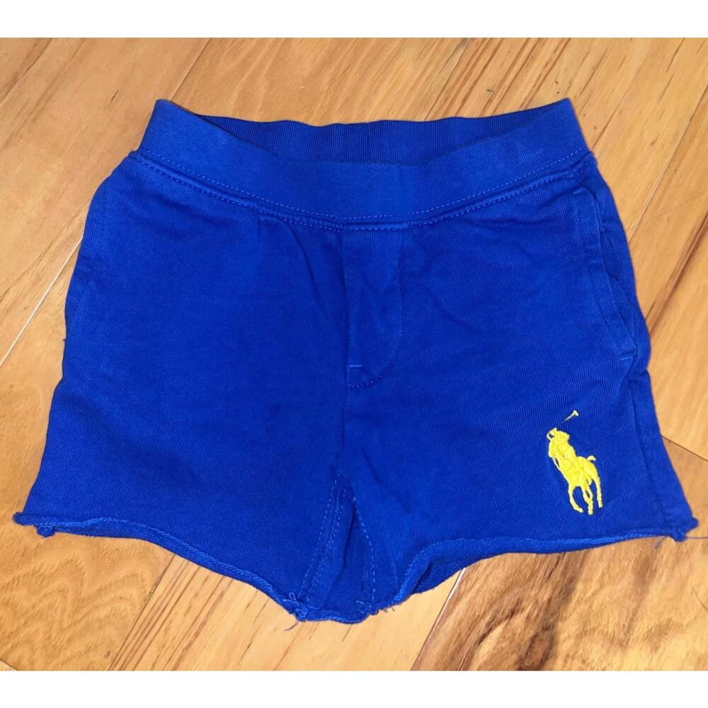RALPH LAUREN BABY BOYS BLUE SWEAT SHORTS SIZE 12M EXCELLENT COND LD6